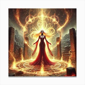 Priestess Kaida Sacred Flame Ritual Canvas Print