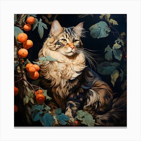 Contemporary Floral Cat 11 Canvas Print