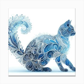 Blue Cat 3 Canvas Print