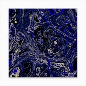 Blue And Gold Marble Canvas Print