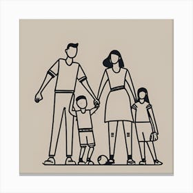 Family Line Drawing Canvas Print