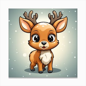 Cartoon Reindeer Canvas Print