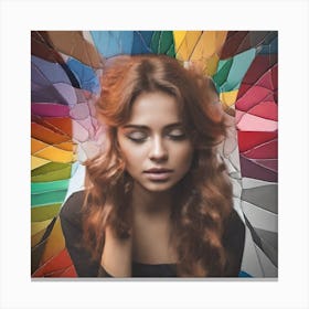 Girl With A Colorful Background Canvas Print