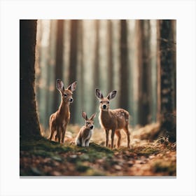 Deer In The Forest Canvas Print