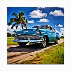 Classic Car On The Road 3 Canvas Print