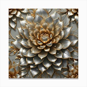 Gold Flower With Silver Lining Canvas Print