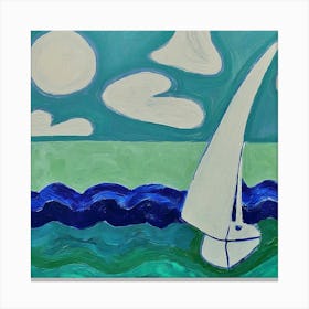 Sailboat In The Ocean Canvas Print