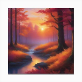 Sunset In The Forest 2 Canvas Print