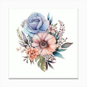 Watercolor Floral Bouquet 1 Canvas Print