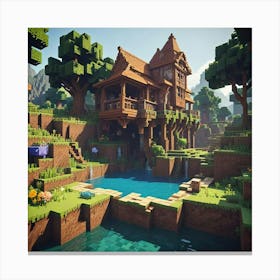 Minecraft House Canvas Print