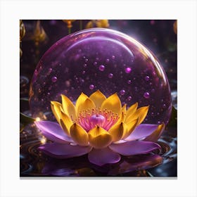 Lotus Flower In A Bubble Canvas Print