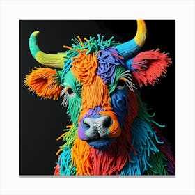 Colorful Cow 3 Canvas Print