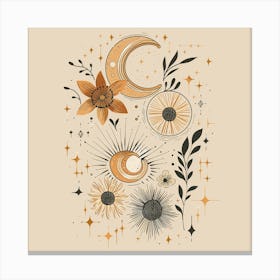 Minimalist Boho Celestial Moon 24 Canvas Print