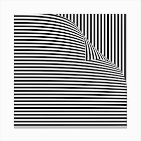 Black And White Folding Stripes Canvas Print