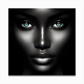 Black Woman With Green Eyes 33 Canvas Print