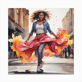 Hip Hop Dancer In The City Canvas Print