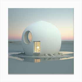 White Pod In The Desert Canvas Print