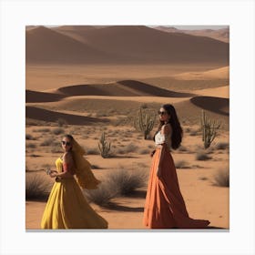 Two Women In The Desert Canvas Print