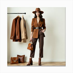 Woman In A Brown Suit Toile