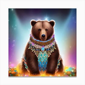 Bear In A Necklace 1 Canvas Print