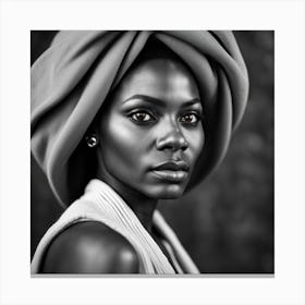 Portrait Of African Woman In A Turban Canvas Print
