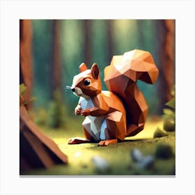 Polygonal Squirrel Canvas Print