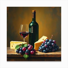 Wine And Grapes Canvas Print