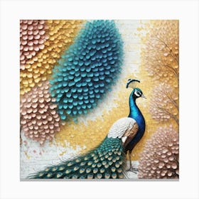 Paper art peacock Canvas Print