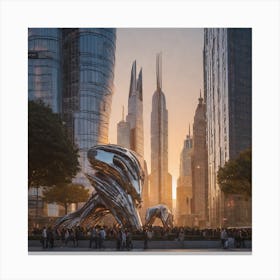 Futuristic Cityscape 57 Canvas Print