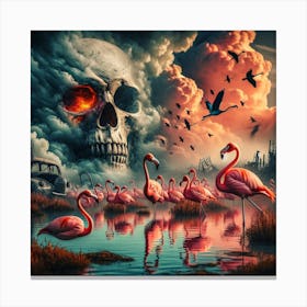 Apocalyptic Flamigo Canvas Print