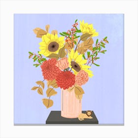 Flowers For Leo Square Canvas Print