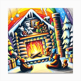 Super Kids Creativity:Christmas Bears Canvas Print