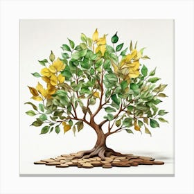 Leonardo Diffusion Xl A Watercolor Tree With Greenbrownyellow 1 (1) Canvas Print