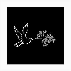 Dove With Flowers Canvas Print