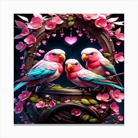 Birds In A Basket Canvas Print