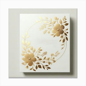 Gold Foil Floral Painting Canvas Print