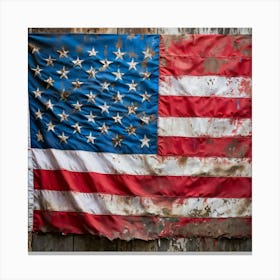 An Aging American Flag Crushed Lightly At The Corners Worn Yet Radiant Against The Passage Of Time (5) Canvas Print