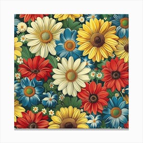 Daisy Pattern Canvas Print