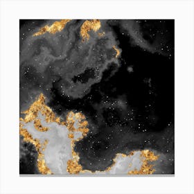 100 Nebulas in Space with Stars Abstract in Black and Gold n.067 Canvas Print