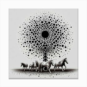 Horses In A Circle Canvas Print