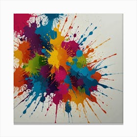 Colorful Paint Splatters 1 Canvas Print