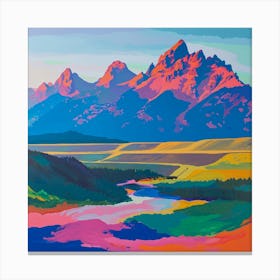 Colourful Abstract Grand Teton National Park Usa 5 Canvas Print