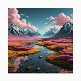 Pink Meadow Canvas Print