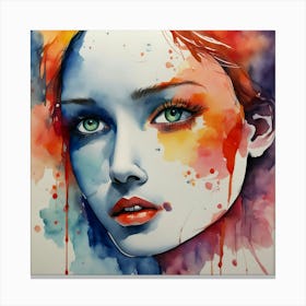 Watercolor Of A Woman 1 Canvas Print