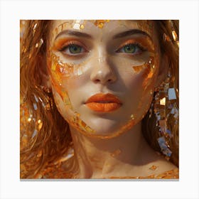Girl With Orange Makeup 1 Canvas Print