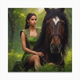 Princess green dress Canvas Print