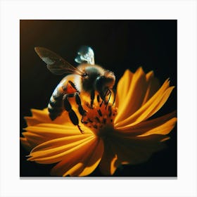 Bee On A Flower 2 Canvas Print