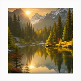 Sunset In The Mountains 1 Canvas Print