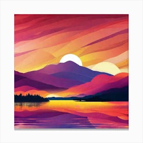 Sunset In The Mountains 111 Canvas Print