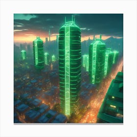 Futuristic Cityscape Canvas Print